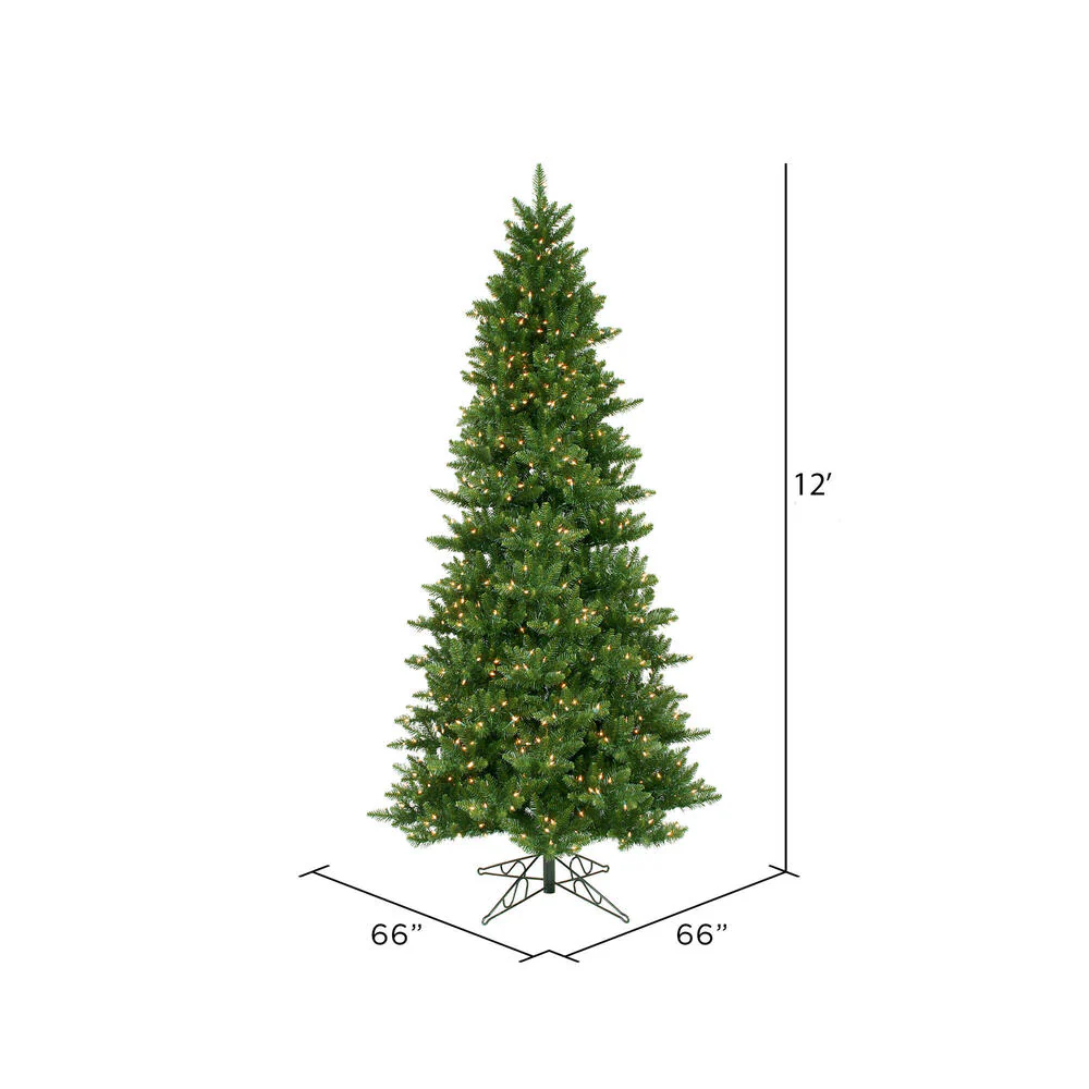 12'Hx66"W Slim Camdon Fir Artificial Christmas Tree, Unlit -Green - Image 3