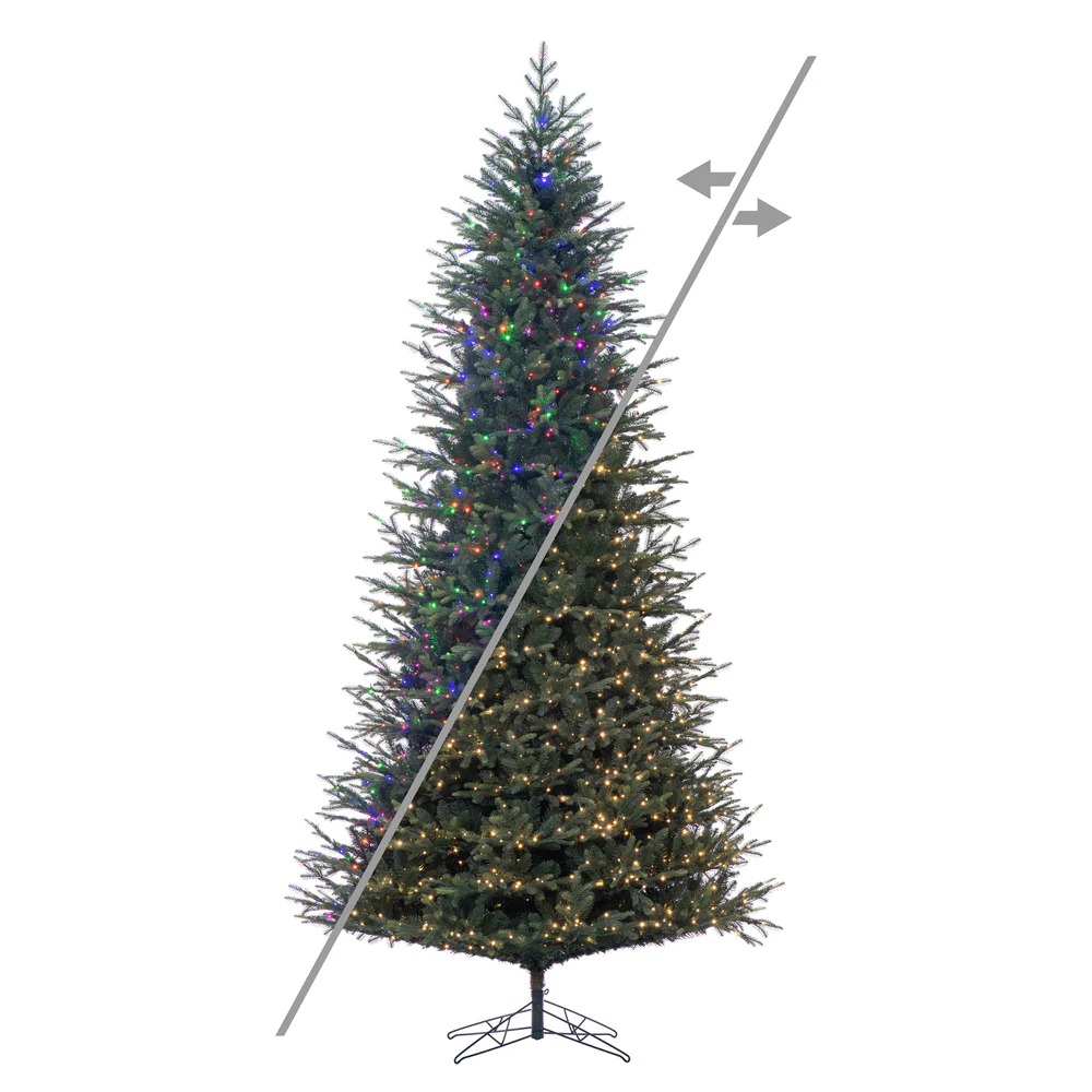 12'Hx68"W PE Orchard Fraser Fir Artificial Christmas Tree, Micro LED Pre-Lit (Multi-Mode) -Green