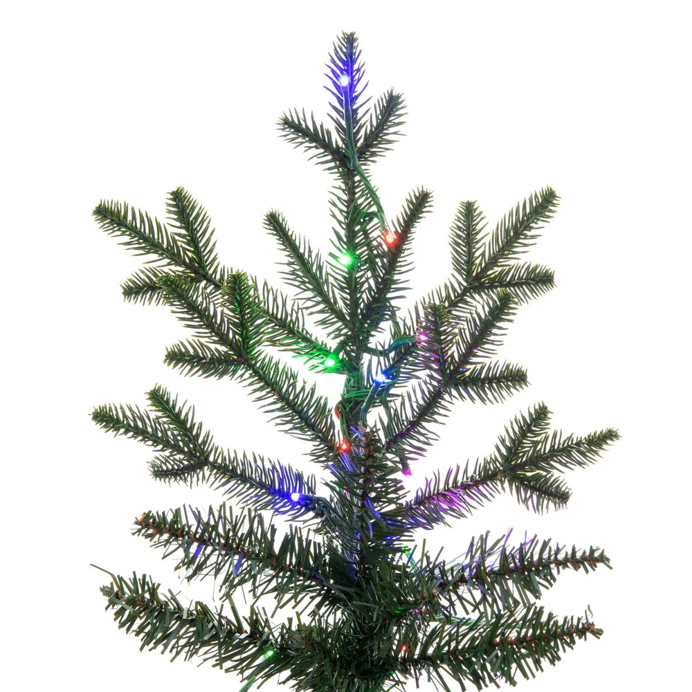 12'Hx72"W PE Slim Kamas Fraser Fir Artificial Christmas Tree, Micro LED Pre-Lit (Multi-Mode) -White/Green - Image 2