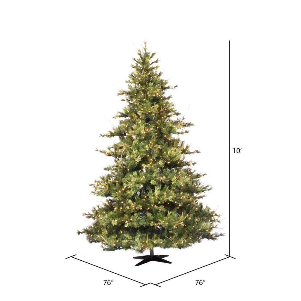 12'Hx76"W Mixed Country Artificial Christmas Tree w/Pinecone & Grapevine, Unlit -Green/Brown - Image 3