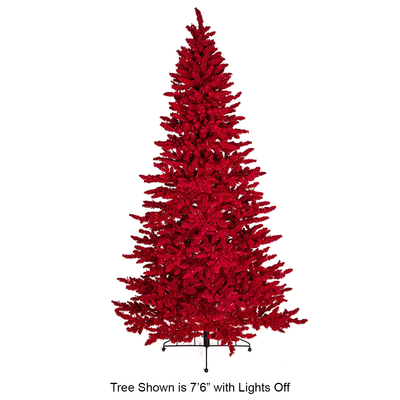 12'Hx77"W Tinsel Flocked Valentino Artificial Christmas Tree, LED Pre-Lit (Red) -Red - Image 2