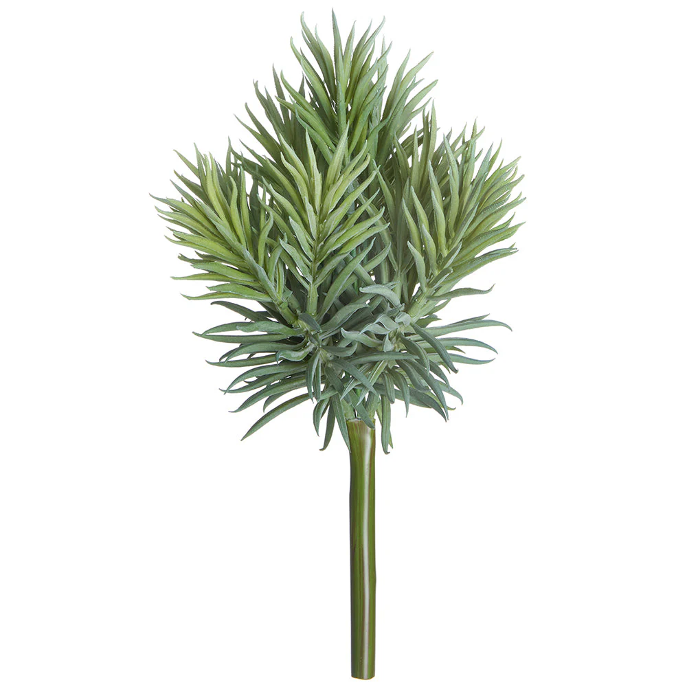12"Hx7"W Outdoor UV-Resistant Artificial Senecio Stem Pick -Green/Gray (Pack of 6)