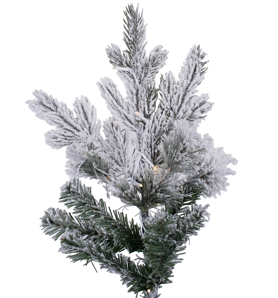 12'Hx80"W PE Flocked Kiana Artificial Christmas Tree, Micro LED Pre-Lit (Multi-Mode) -White - Image 2