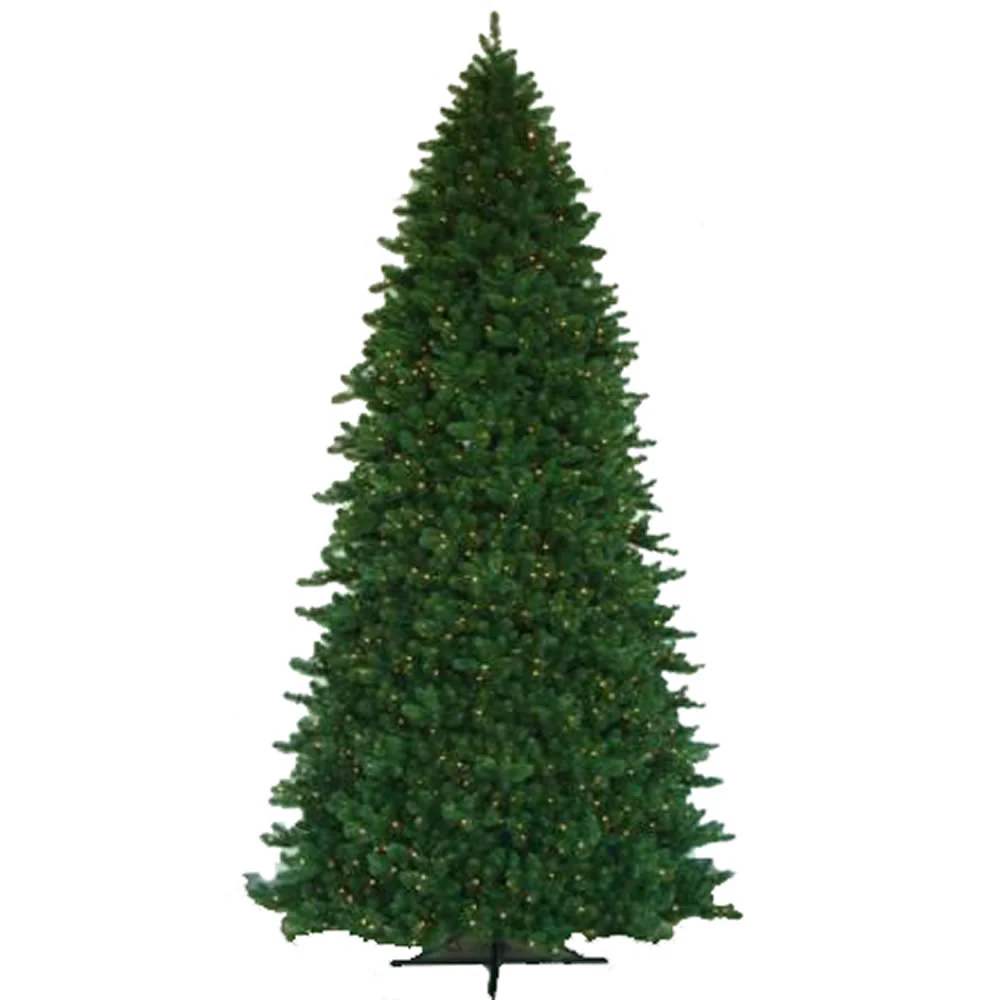 12'Hx82"W Grand Teton Pine Artificial Christmas Tree, LED Pre-Lit -Green