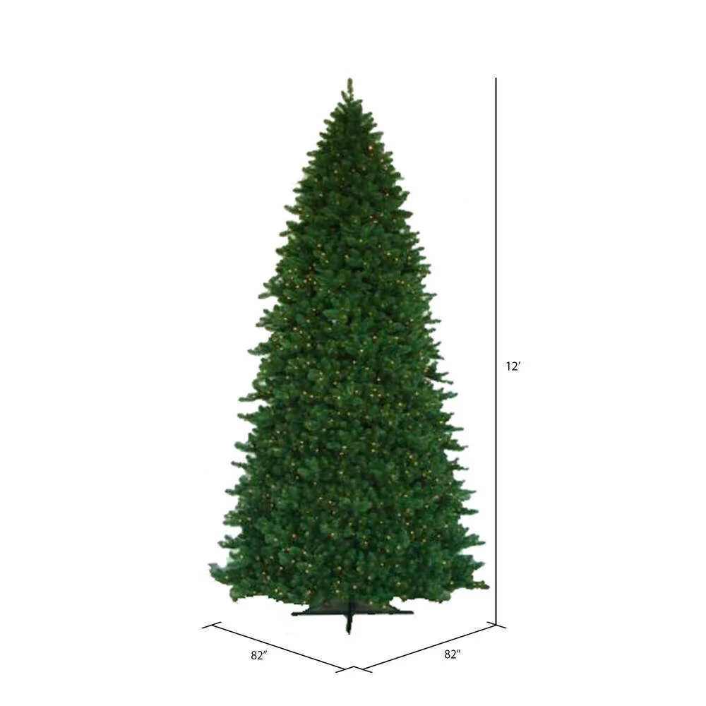 12'Hx82"W Grand Teton Pine Artificial Christmas Tree, LED Pre-Lit -Green - Image 3