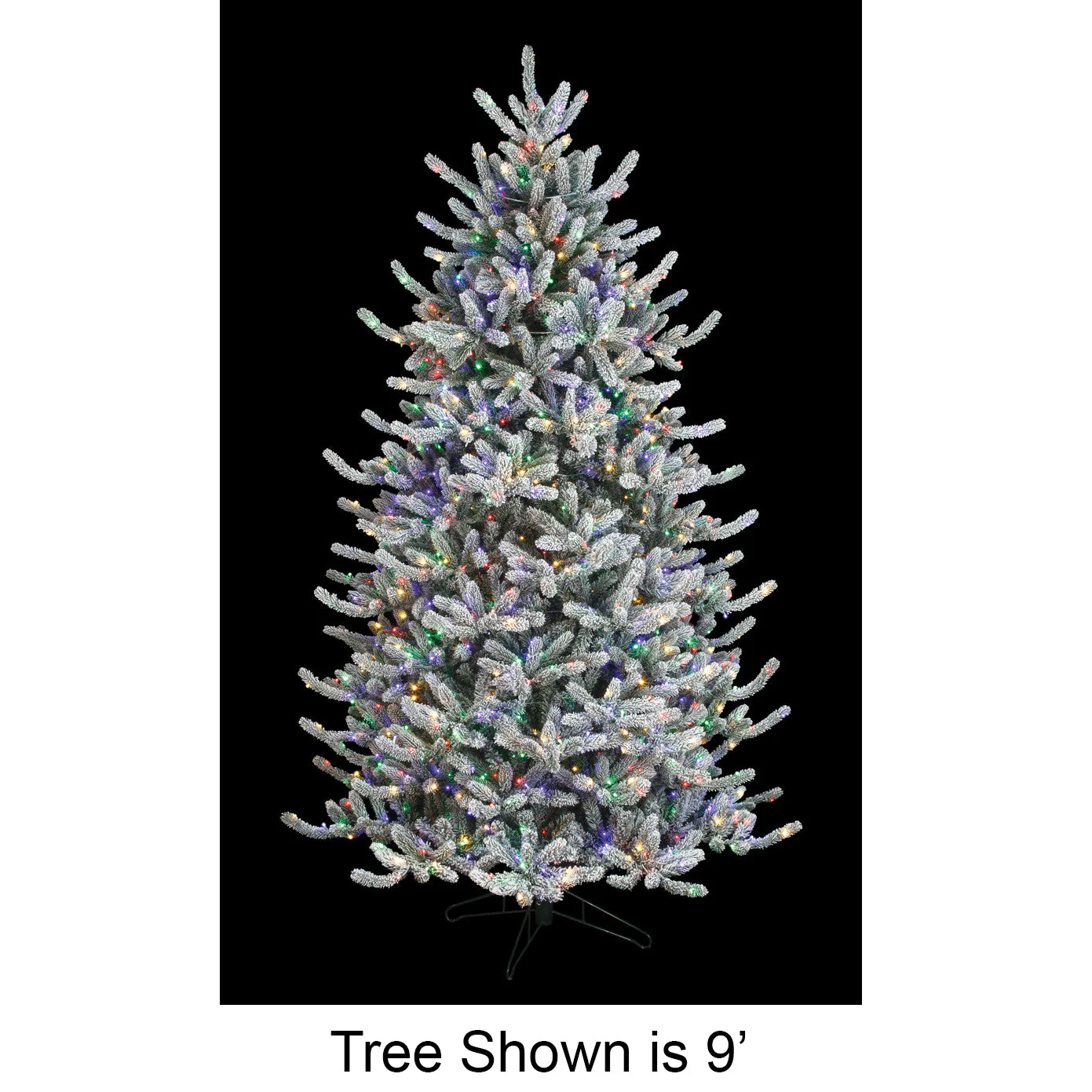 12'Hx83"W PE Flocked Windsor Spruce Artificial Christmas Tree, Micro LED Pre-Lit (Multi-Mode) -White/Green
