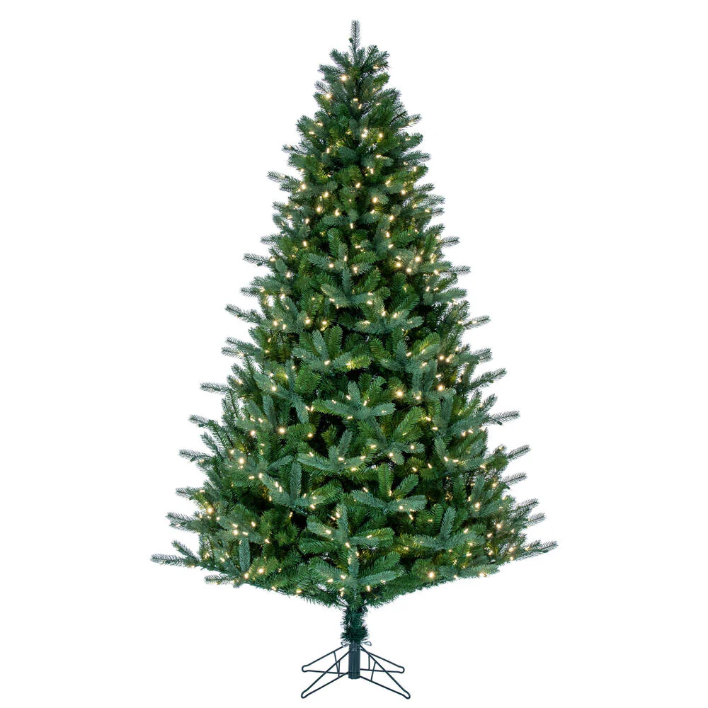 12'Hx83"W PE King Spruce Artificial Christmas Tree, LED Pre-Lit -Green
