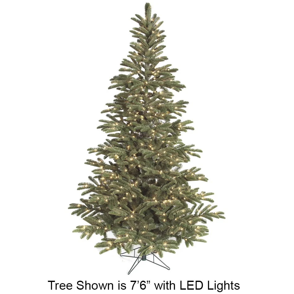 12'Hx85"W PE Arizona Fir Artificial Christmas Tree, LED Pre-Lit -Green