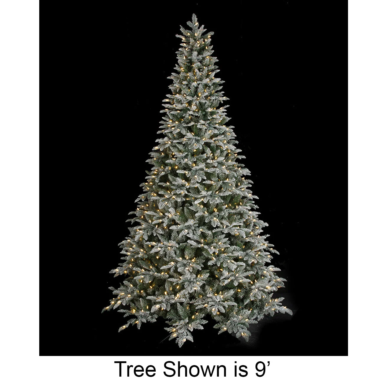 12'Hx87"W PE Flocked Canaan Fir Artificial Christmas Tree, LED Pre-Lit (Multi-Mode) -White/Green
