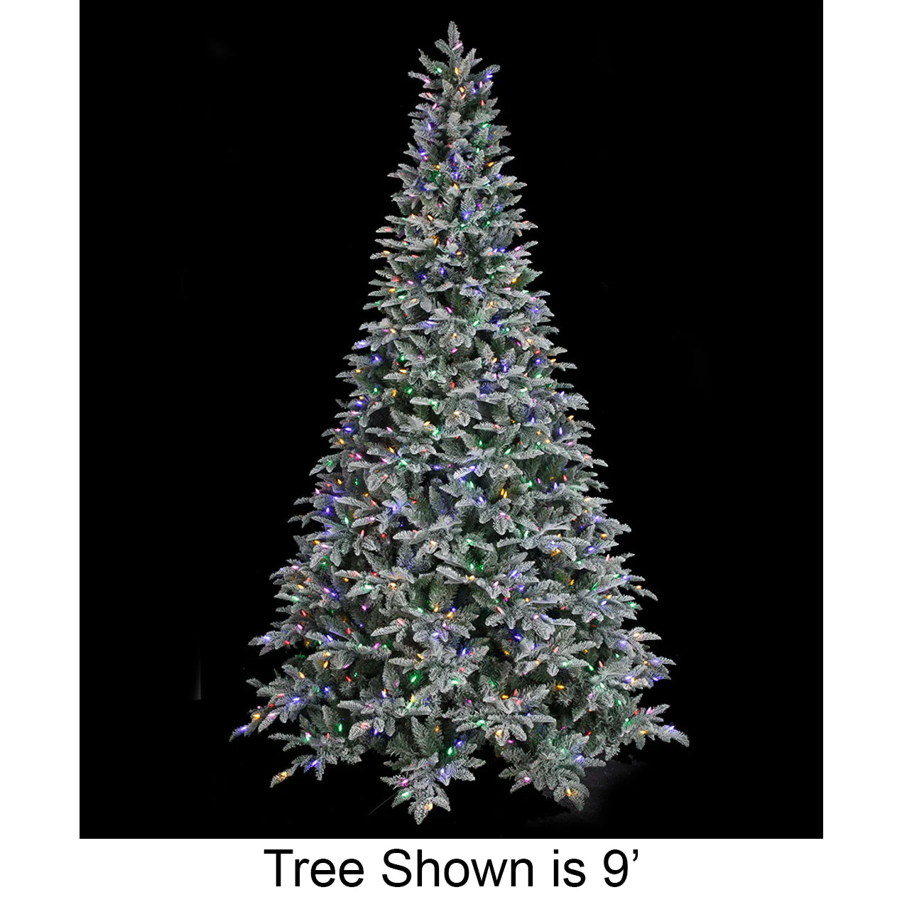 12'Hx87"W PE Flocked Canaan Fir Artificial Christmas Tree, LED Pre-Lit (Multi-Mode) -White/Green - Image 2