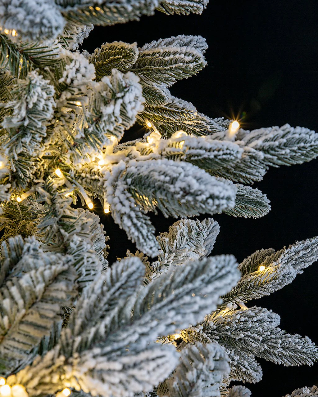 12'Hx88"W PE Frosted Sheldon Fir Artificial Christmas Tree, Micro LED Pre-Lit -White/Green - Image 3