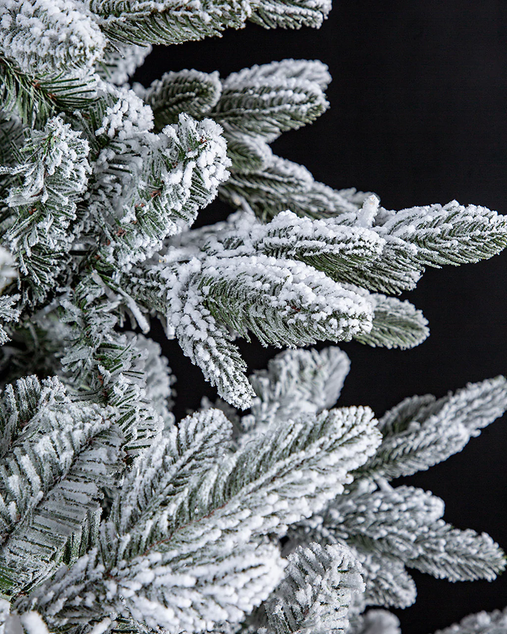 12'Hx88"W PE Frosted Sheldon Fir Artificial Christmas Tree, Micro LED Pre-Lit -White/Green - Image 4