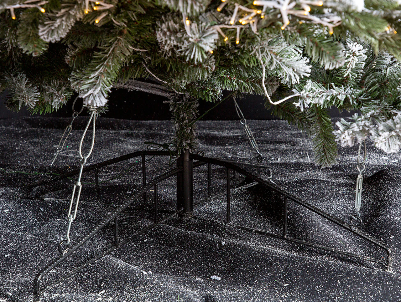 12'Hx88"W PE Frosted Sheldon Fir Artificial Christmas Tree, Micro LED Pre-Lit -White/Green - Image 5