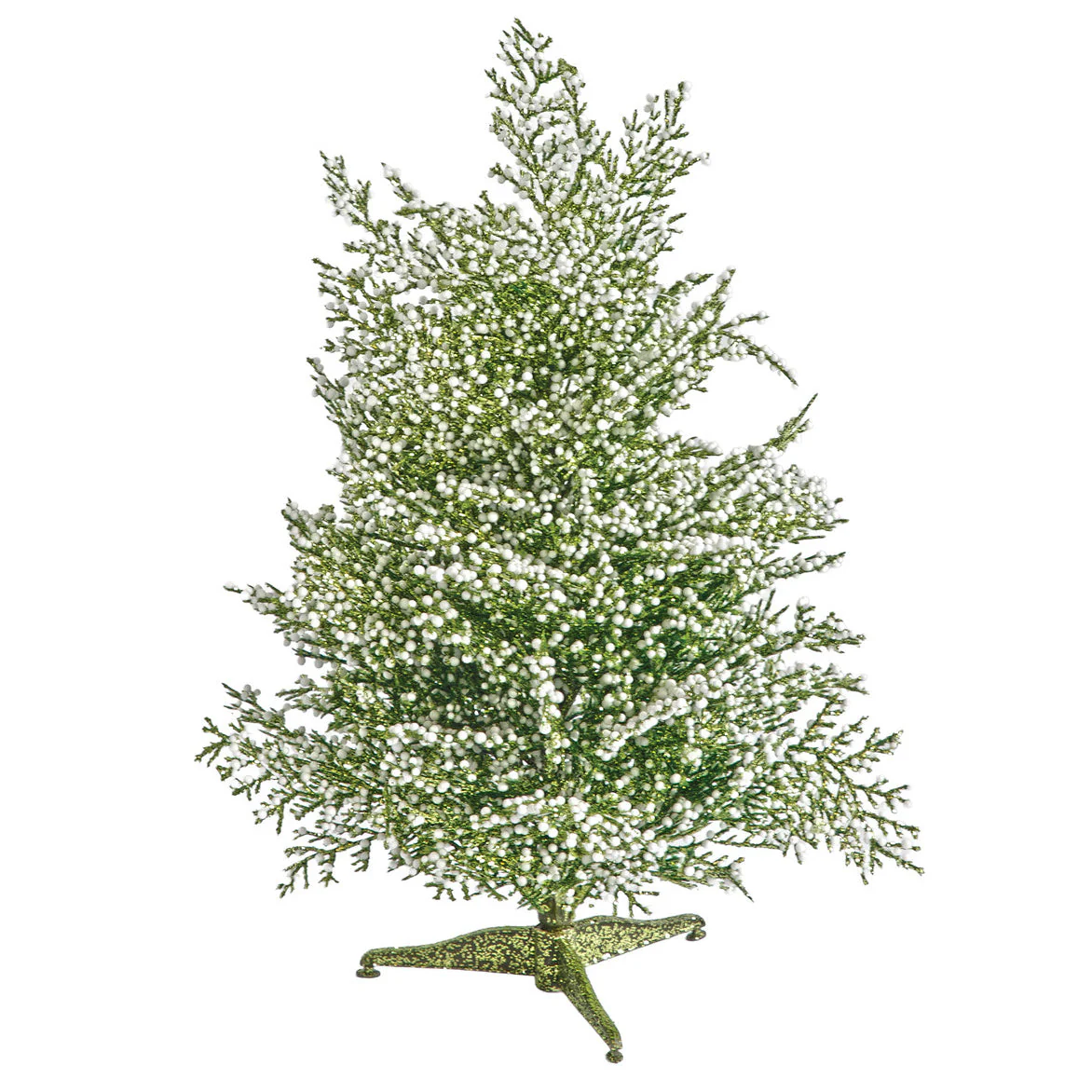 12"x10"W Glittered Snowball Cedar Artificial Christmas Tree, Unlit -Green/White (Pack of 6)