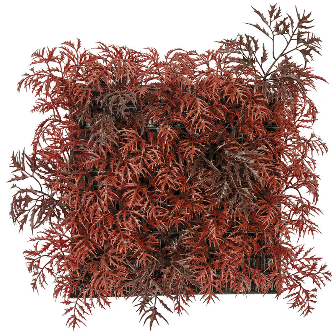 12"x12"x3" Outdoor UV-Resistant Artificial Ming Aralia Mat -Burgundy (Pack of 6)