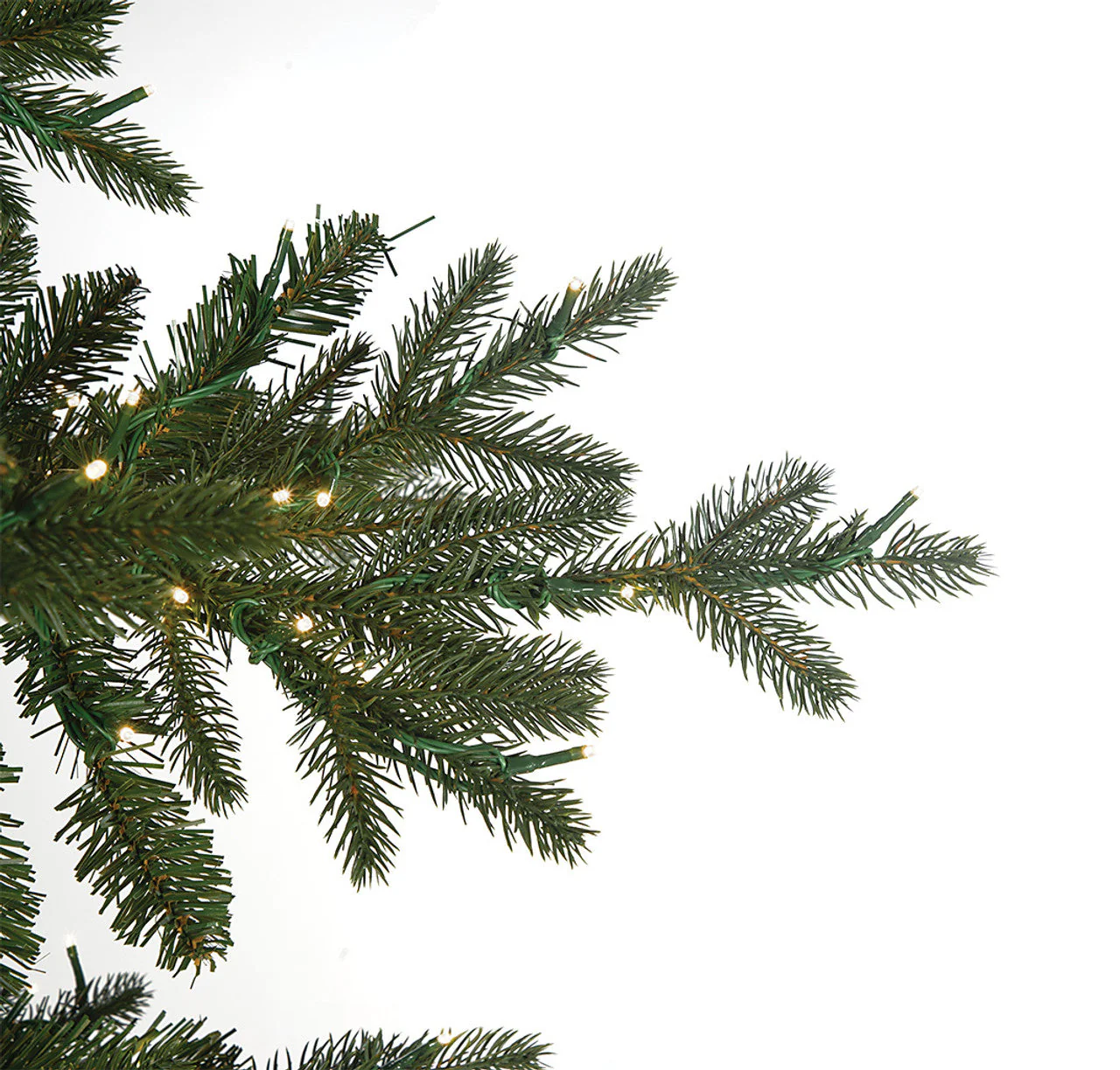 12'x65"W PE Slim Hartford Artificial Christmas Tree, Micro LED Pre-Lit -Green - Image 2