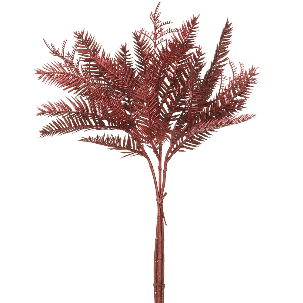 13.5" Metallic Artificial Pine Stem Bundle -Red (Pack of 12)
