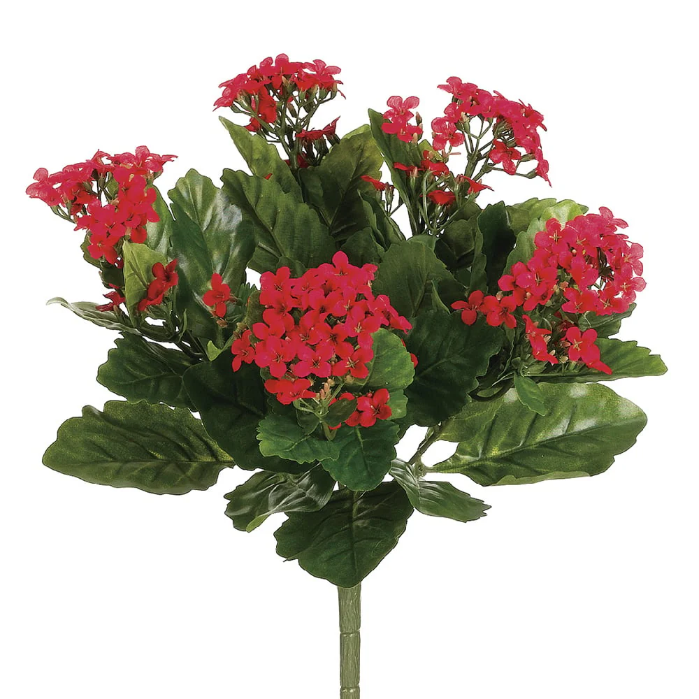 13.5" Silk Kalanchoe Flower Bush -Red (Pack of 6)
