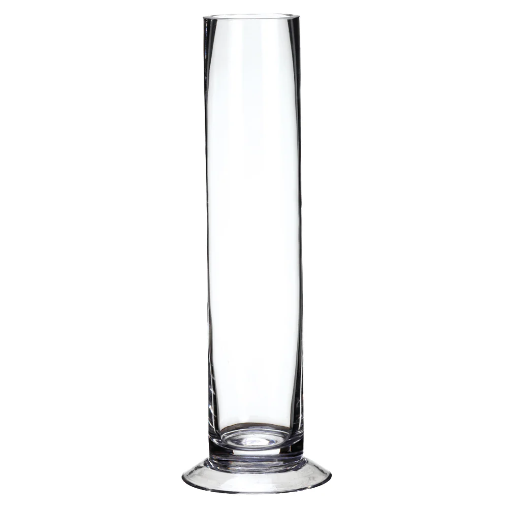 13.5"Hx4.25"W Footed Cylinder Glass Vase -Clear (Pack of 6)