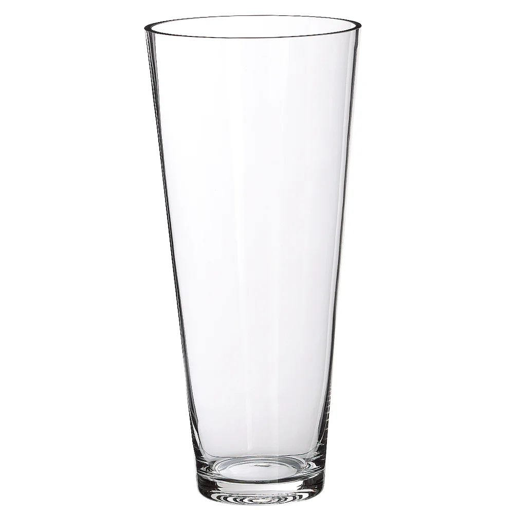 13.75"Hx6.25"W Tapered Cylinder Glass Vase -Clear
