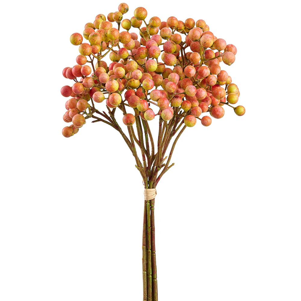 13" Artificial Crabapple Fruit Stem Bundle -Orange (Pack of 24)
