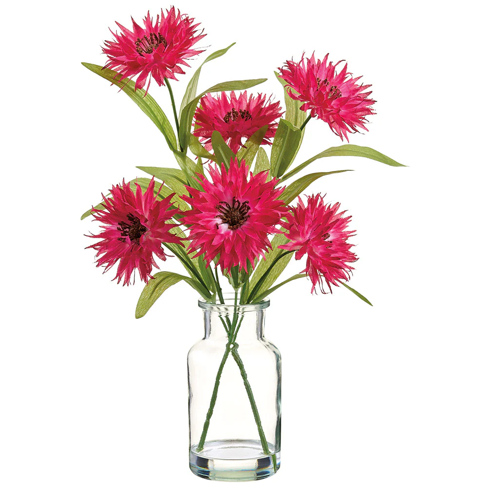 13" Cosmos Silk Flower Arrangement w/Glass Vase -Beauty (Pack of 6)