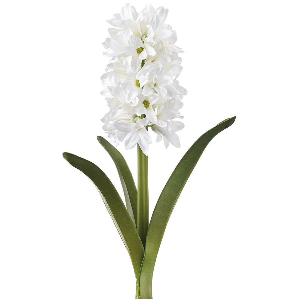 13" Hyacinth Silk Flower Stem -White (Pack of 12)