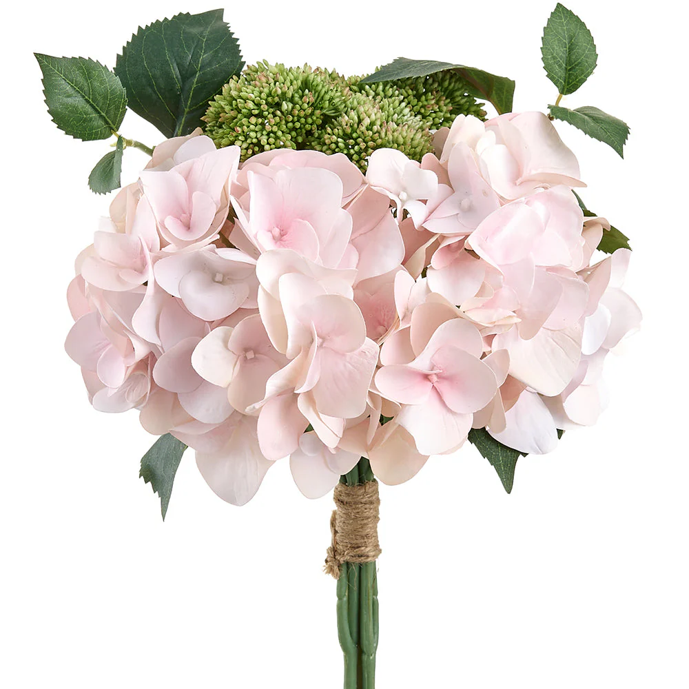 13" Hydrangea & Angelica Silk Flower Bouquet -Blush/Pink (Pack of 6)