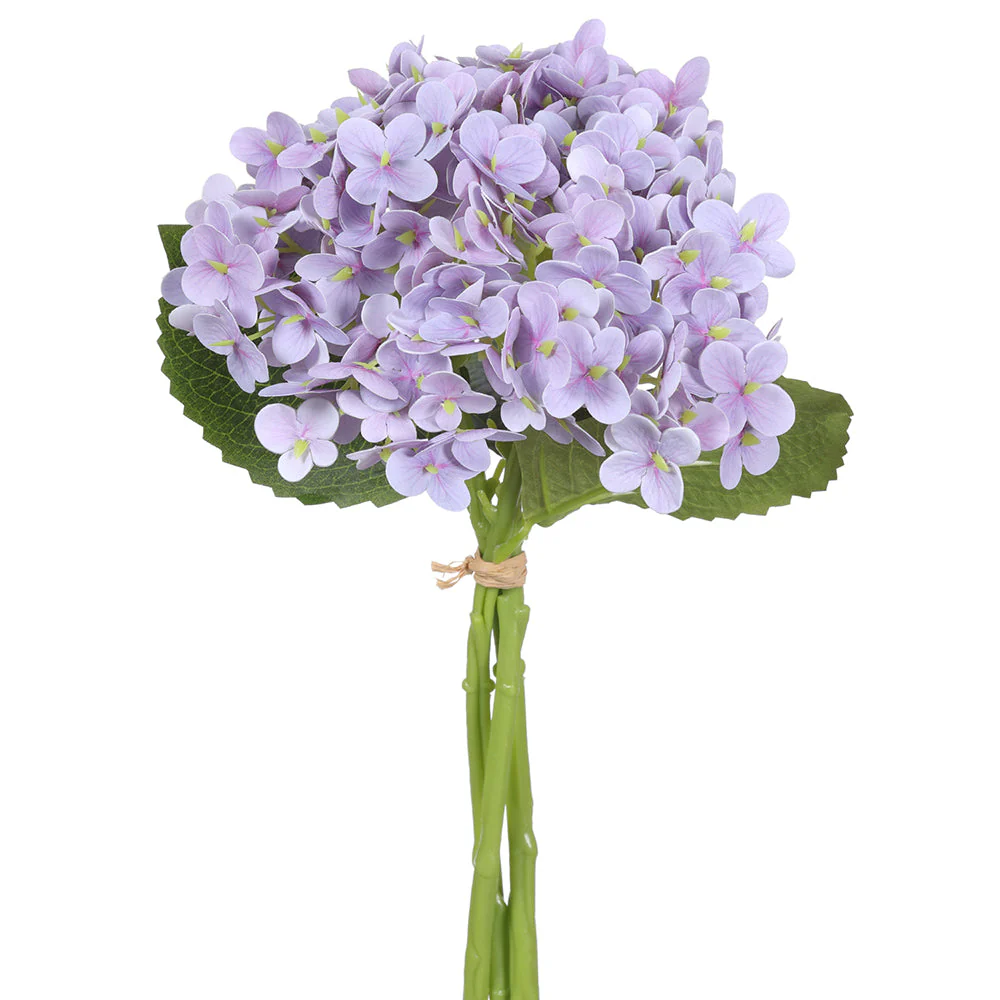 13" Hydrangea Silk Flower Stem Bundle -Lavender (Pack of 12)