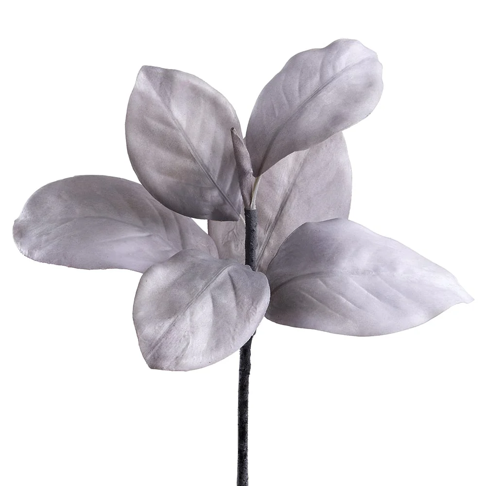 13" Magnolia Leaf Artificial Stem -Gray (Pack of 12)