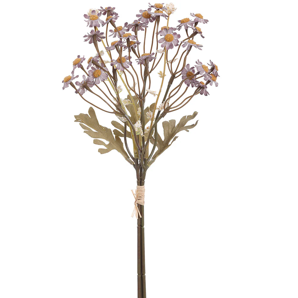 13" Mini Daisy Silk Flower Stem Bundle -Purple (Pack of 6)