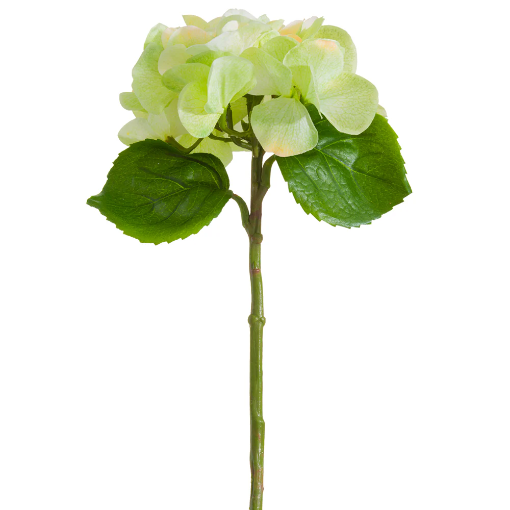 13" Silk Hydrangea Flower Stem -2 Tone Green (Pack of 12)
