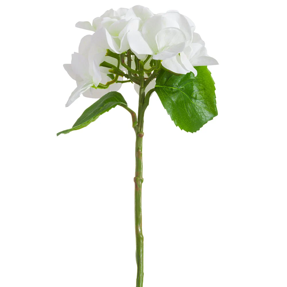 13" Silk Hydrangea Flower Stem -Cream (Pack of 12)