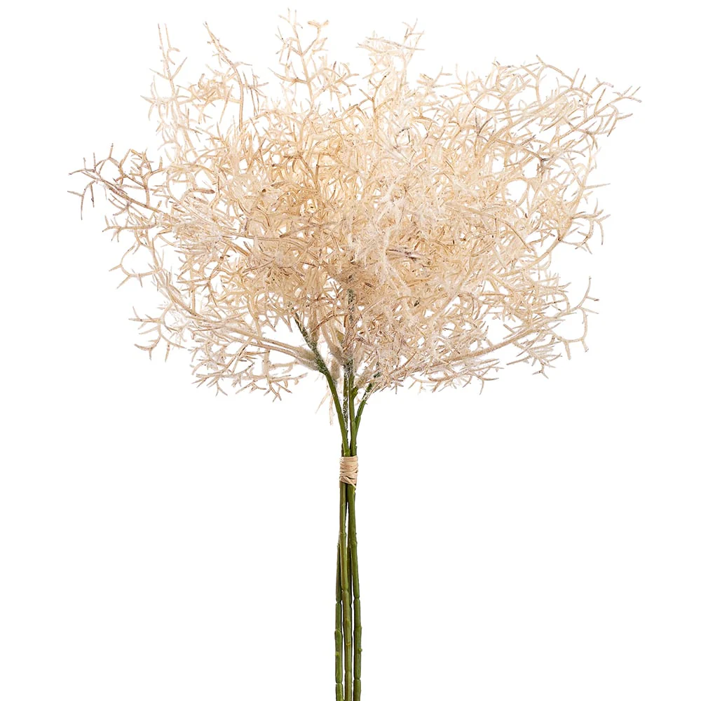 14.5" Flocked Artificial Grass Stem Bundle -Beige (Pack of 12)