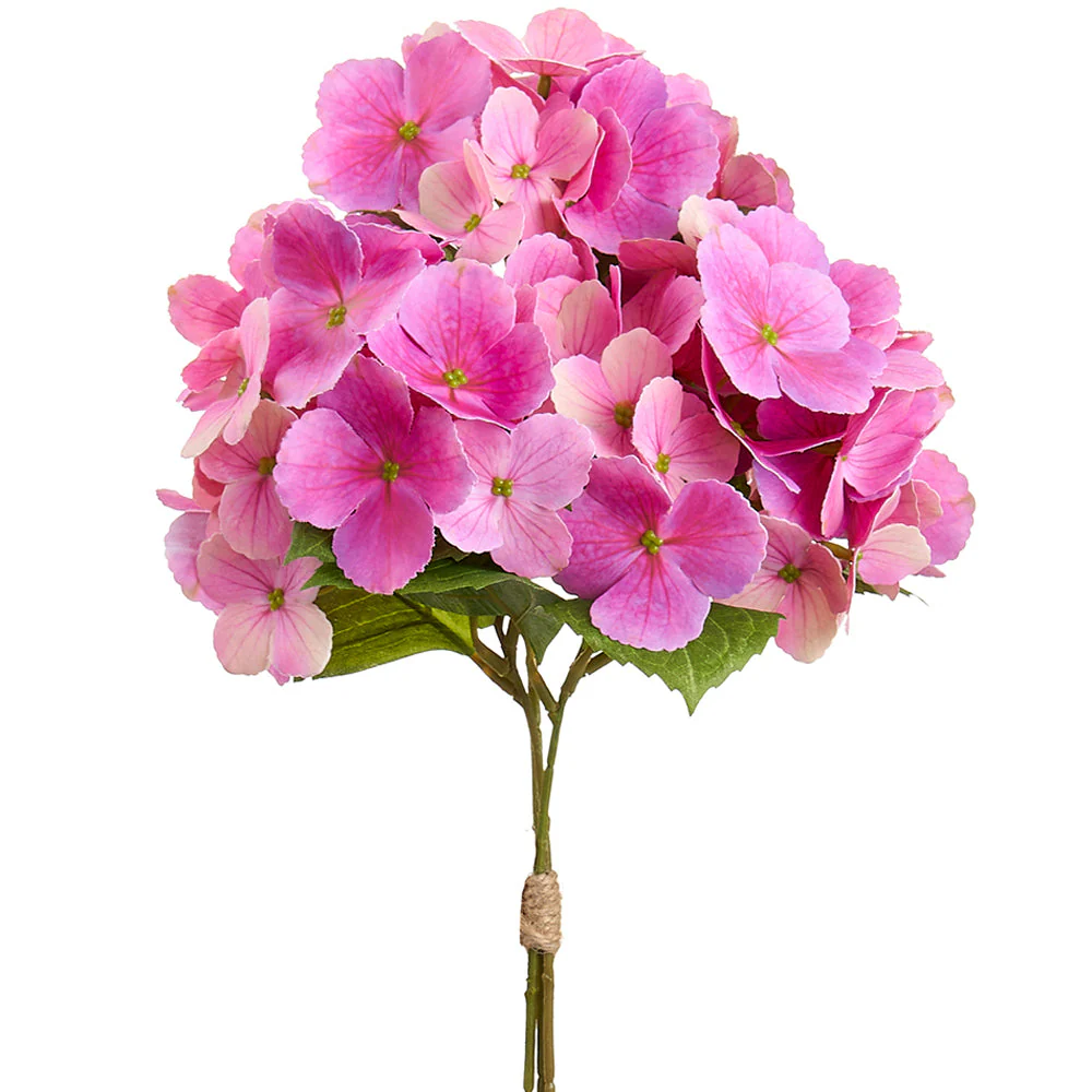 14.5" Hydrangea Silk Flower Stem Bundle -Pink (Pack of 12)