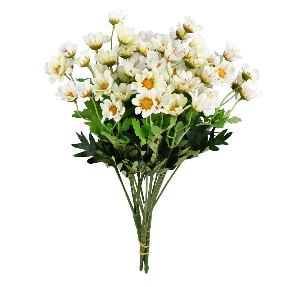 14.5" Silk Daisy Flower Bush -White (Pack of 12)