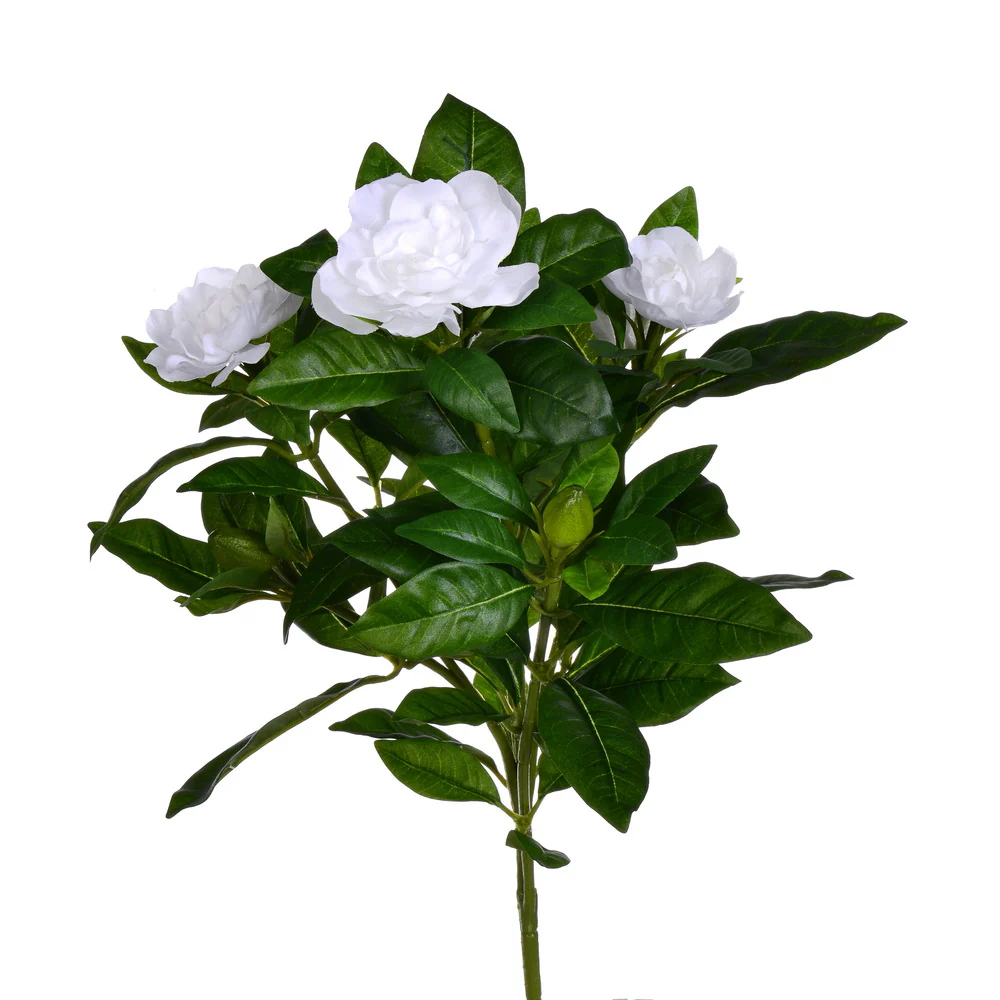 14.5" Silk Gardenia Flower Bush -White (Pack of 6)