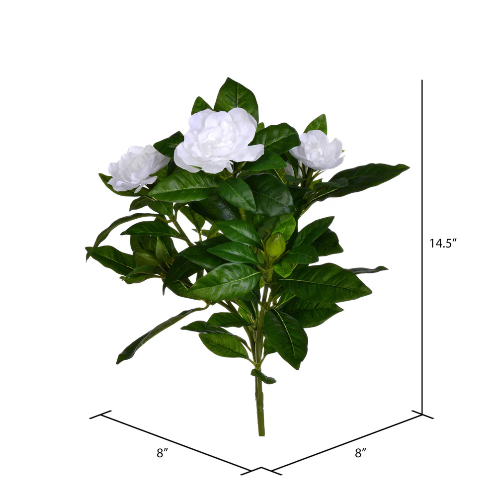 14.5" Silk Gardenia Flower Bush -White (Pack of 6) - Image 2