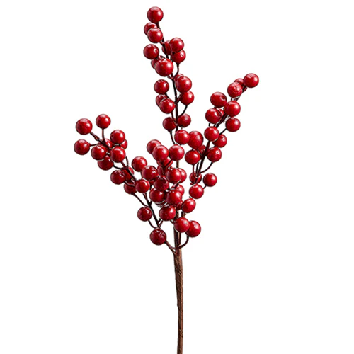 14" Artificial Berry Stem -Red (Pack of 12)