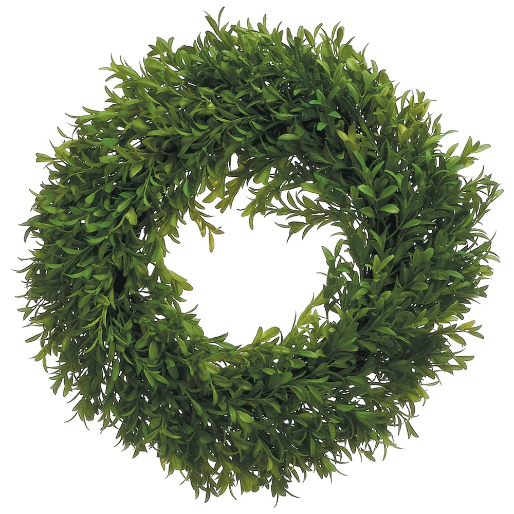 14" Artificial Tea Leaf Wreath -Green (Pack of 4)