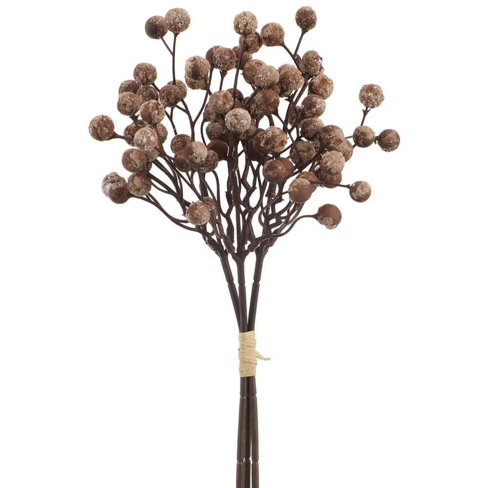 14" Berry Artificial Stem Bundle -Brown (Pack of 48)