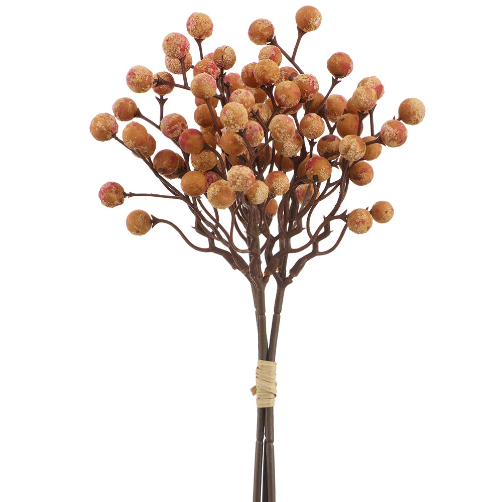 14" Berry Artificial Stem Bundle -Orange (Pack of 48)