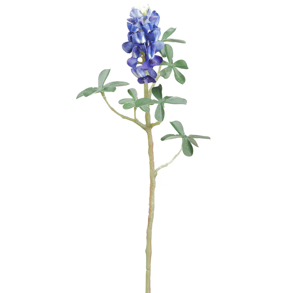 14" Bluebonnet Silk Flower Stem -Blue (Pack of 12)
