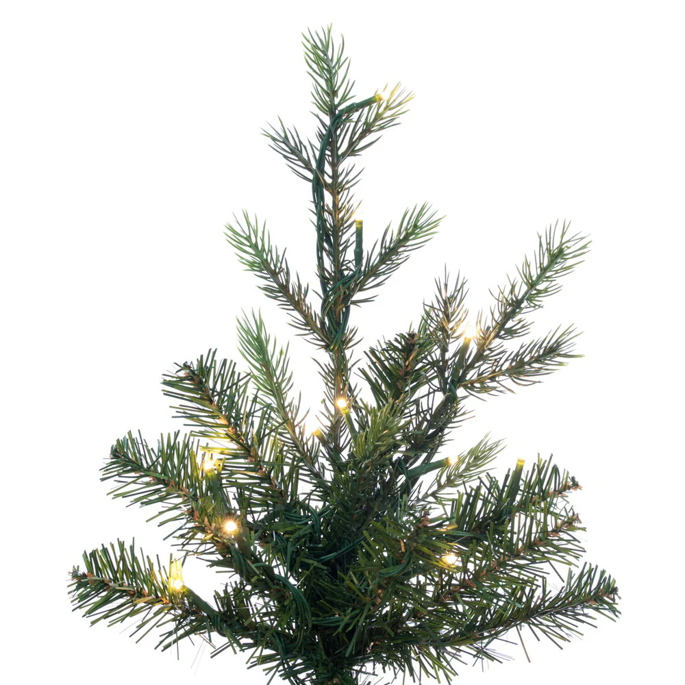14'Hx60"W PE Pencil Moutauk Pine Artificial Christmas Tree, Micro LED Pre-Lit (Multi-Mode) -Green - Image 2