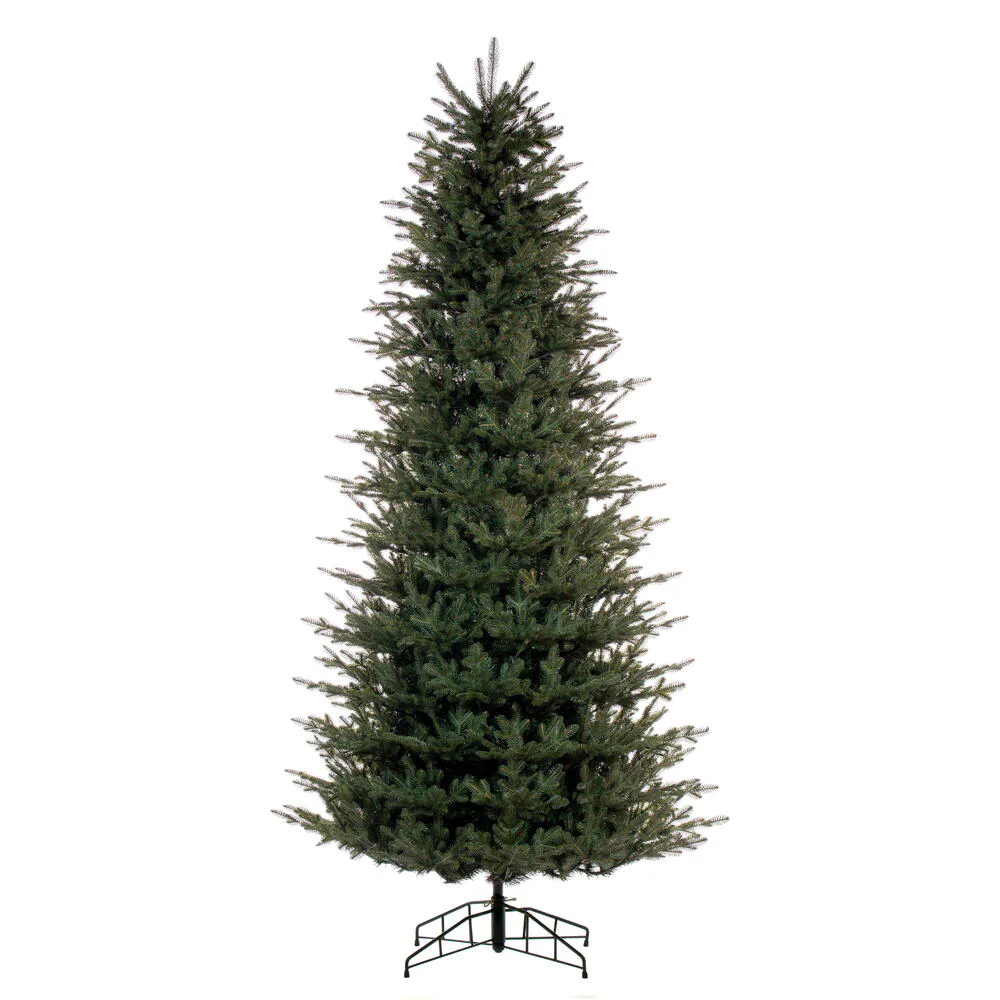 14'Hx84"W PE Slim Georgian Fraser Fir Artificial Christmas Tree, Unlit -Green