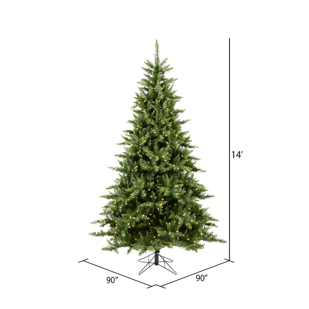 14'Hx90"W Camdon Fir Artificial Christmas Tree, LED Pre-Lit -Green - Image 3