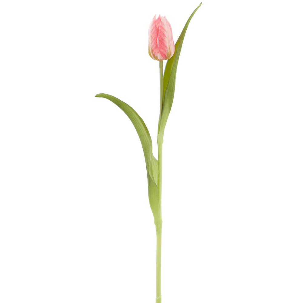 15.5" Real Touch Tulip Silk Flower Bud Stem -Pink (Pack of 12)
