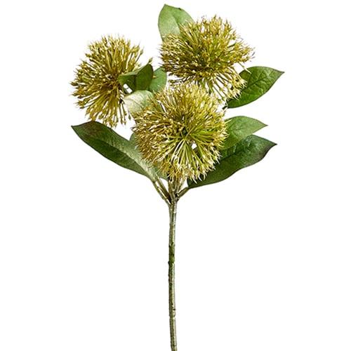 15" Artificial Chinese Sweet Gum Blossom Flower Stem -Green (Pack of 12)