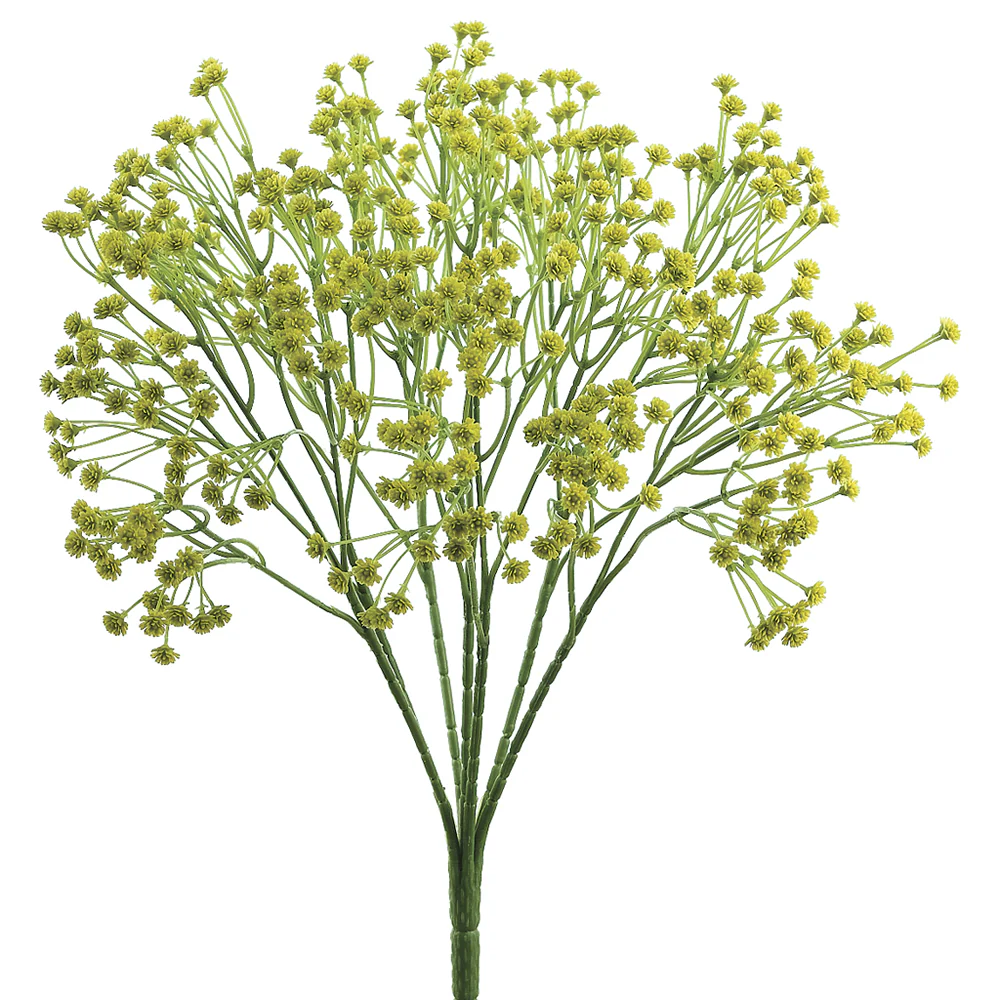 15" Gypsophila Baby's Breath Silk Flower Bush -Light Green (Pack of 24)