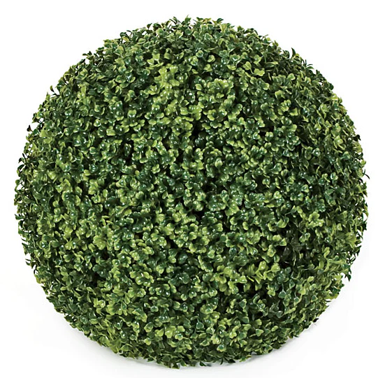 15" Outdoor UV-Proof Artificial Boxwood Ball Topiary -Green (Pack of 2)